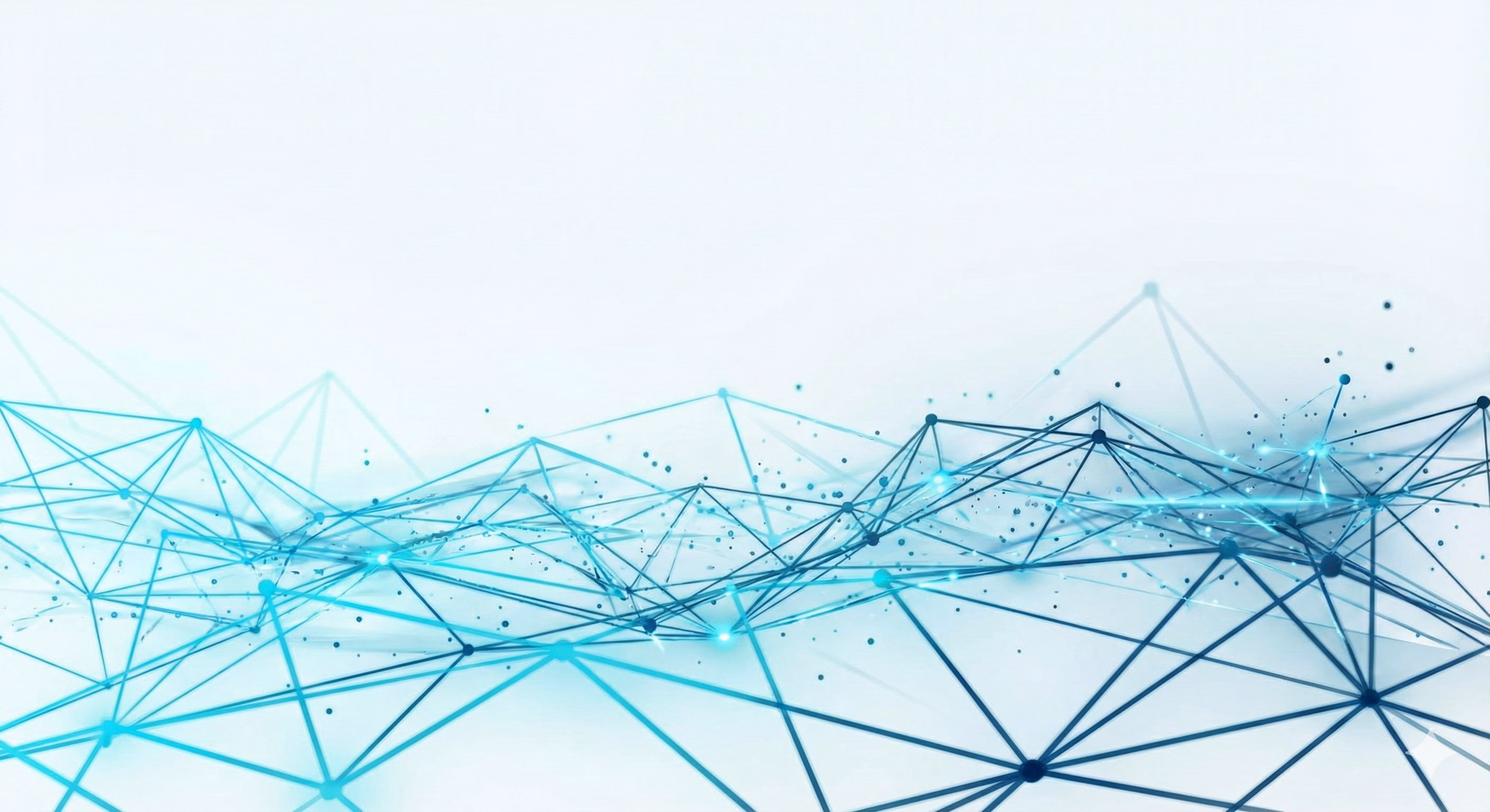 An abstract network of connected digital nodes